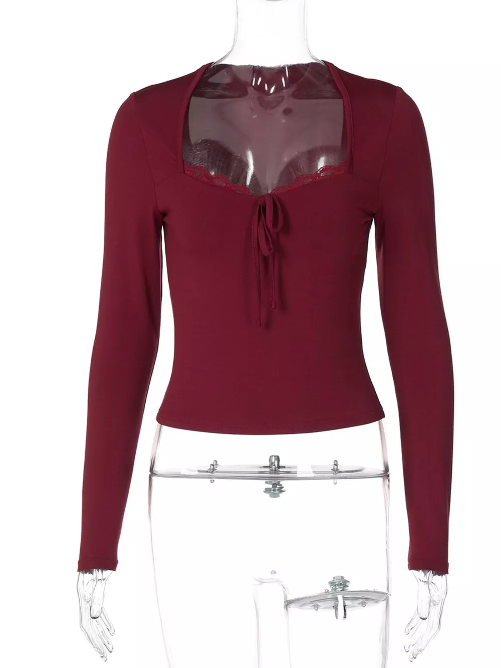Lace Trim Long Sleeve T-Shirt, image 15