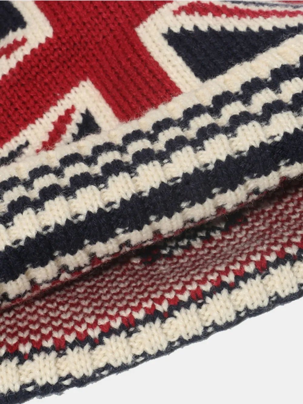 Roll Rim US Flag Knit Hat, image 2