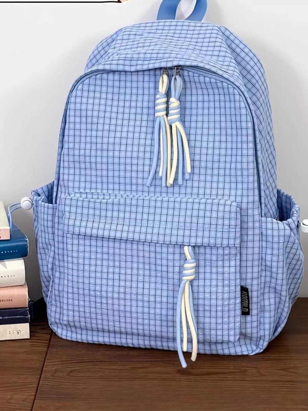 Casual Plaid Backpack Bag, image 4