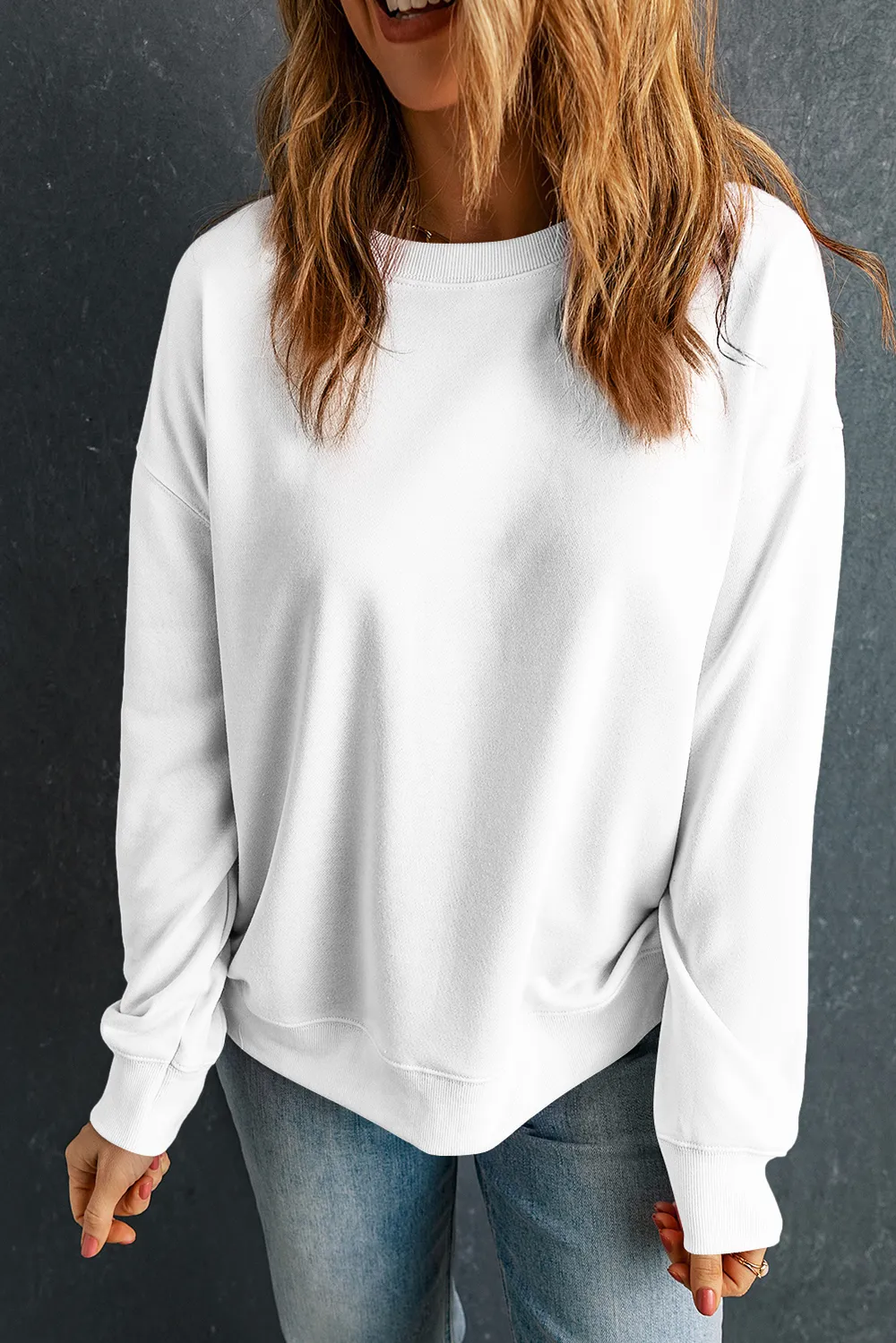 Round Neck Dropped Shoulder Sweatshirt, image 19