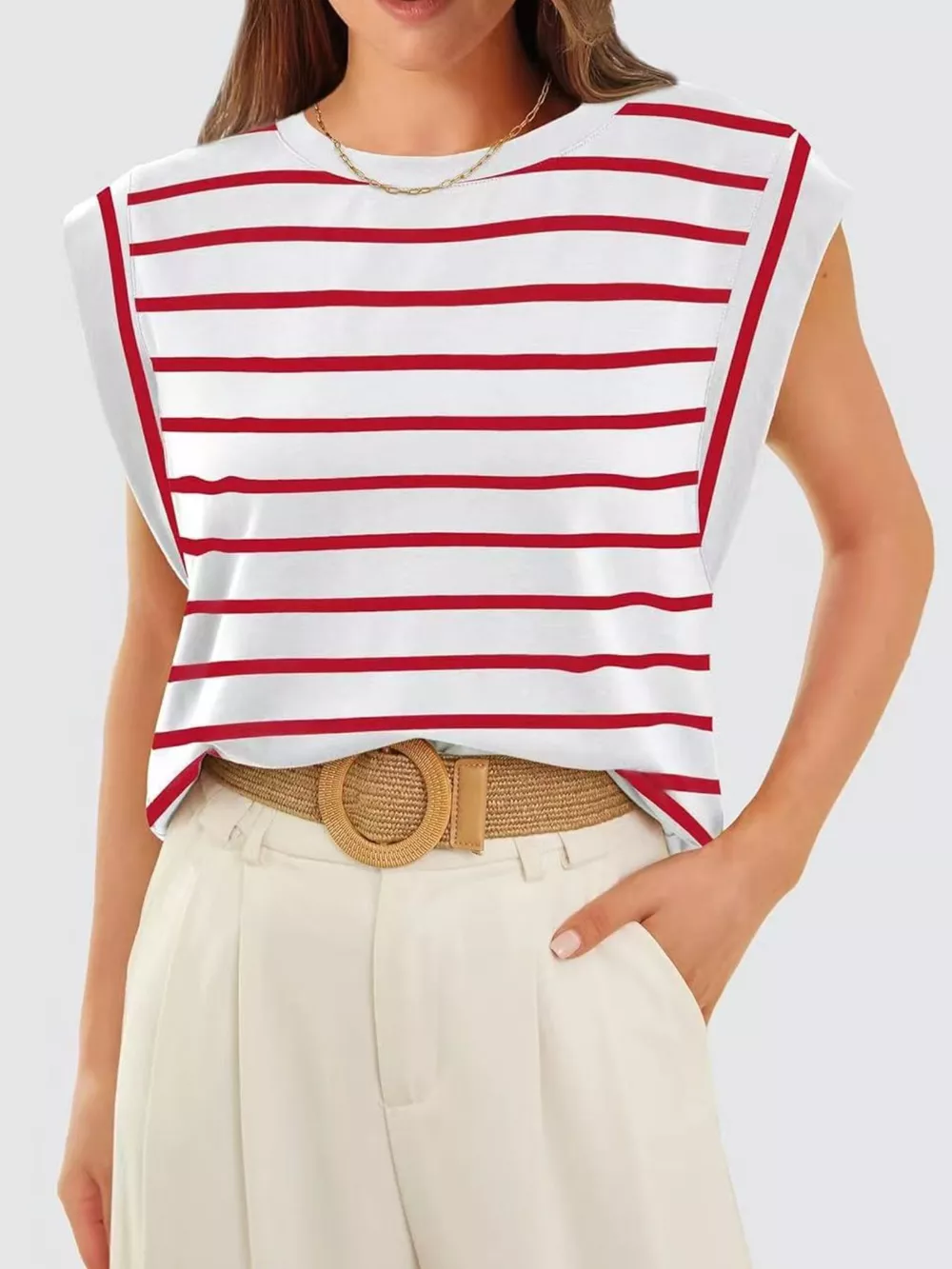Striped Round Neck Tank, image 17