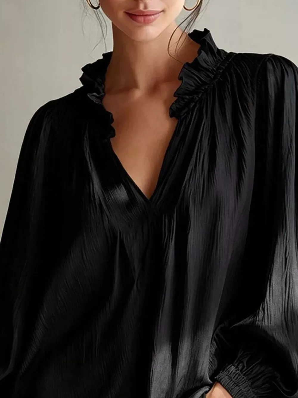 Ruffle Trim Long Sleeves Blouse, image 8