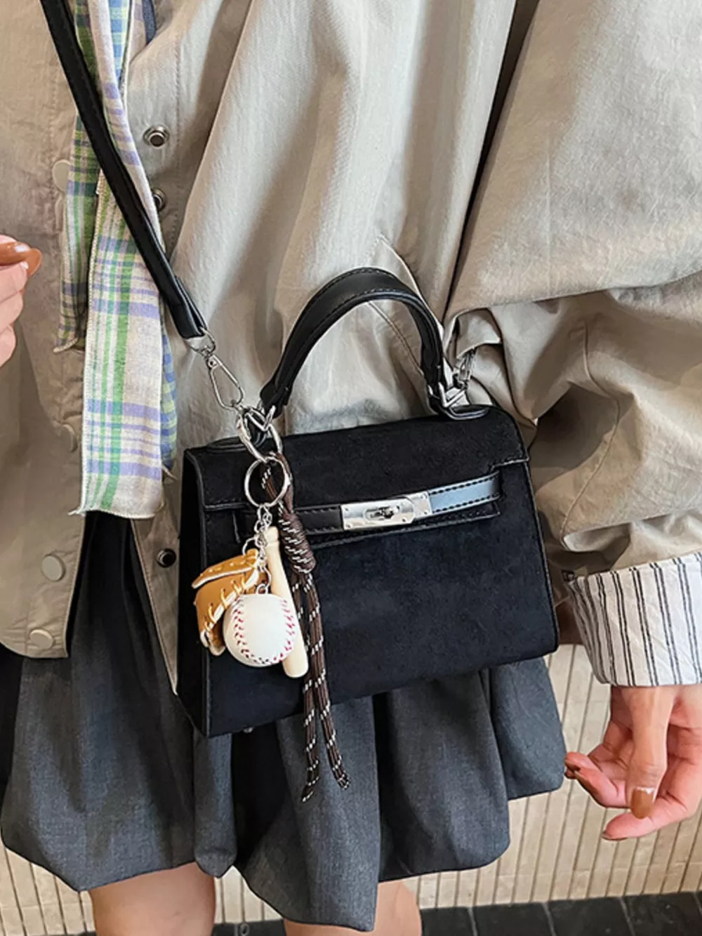Crossbody Bag with Baseball Charm, image 6