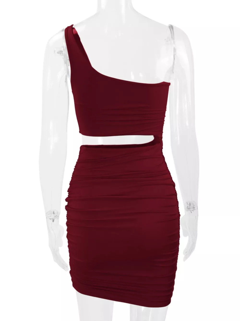 One-Shoulder Cutout Ruched Bodycon Mini Dress, image 35
