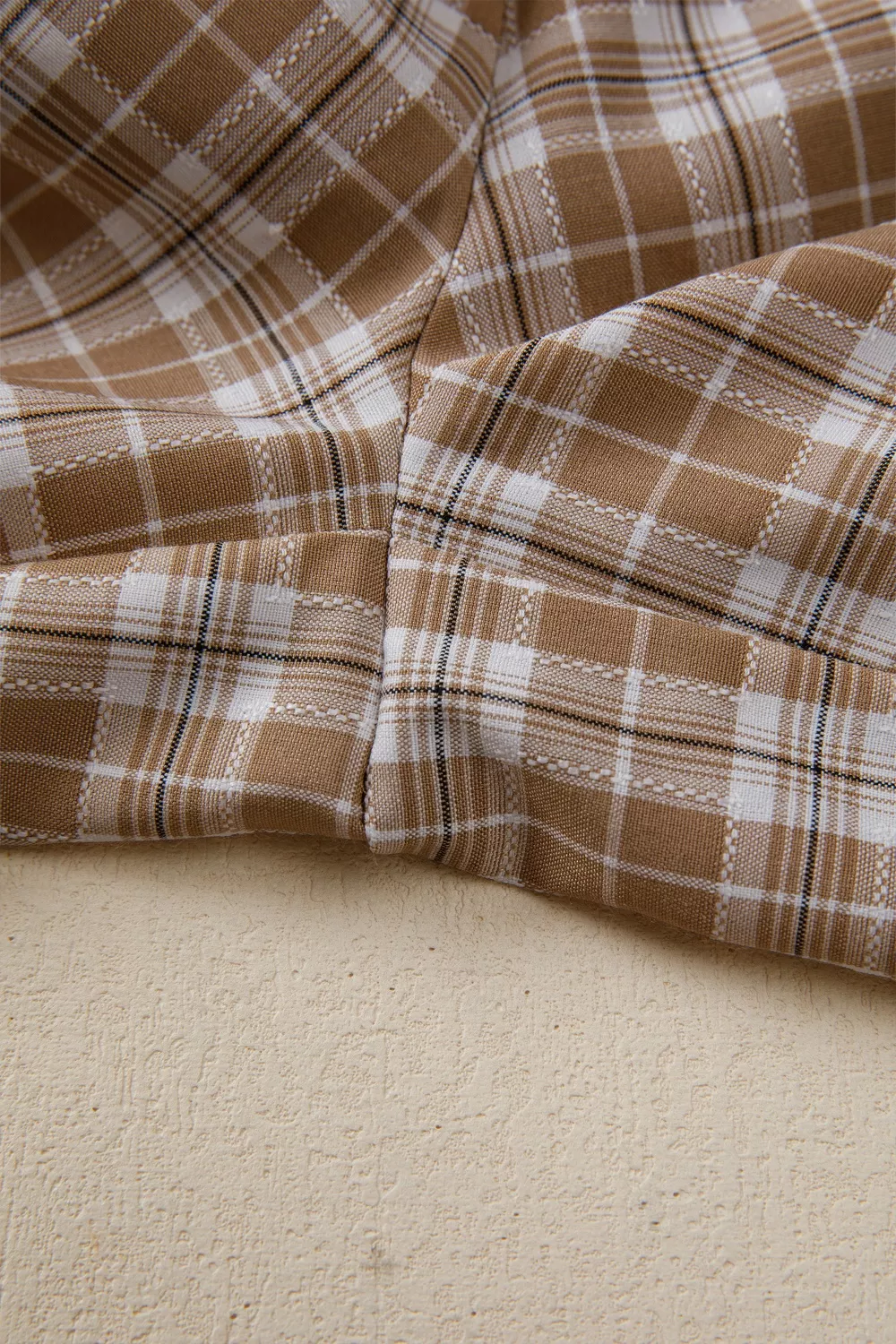 Plaid Print Tie Detail Casual Pants, image 7
