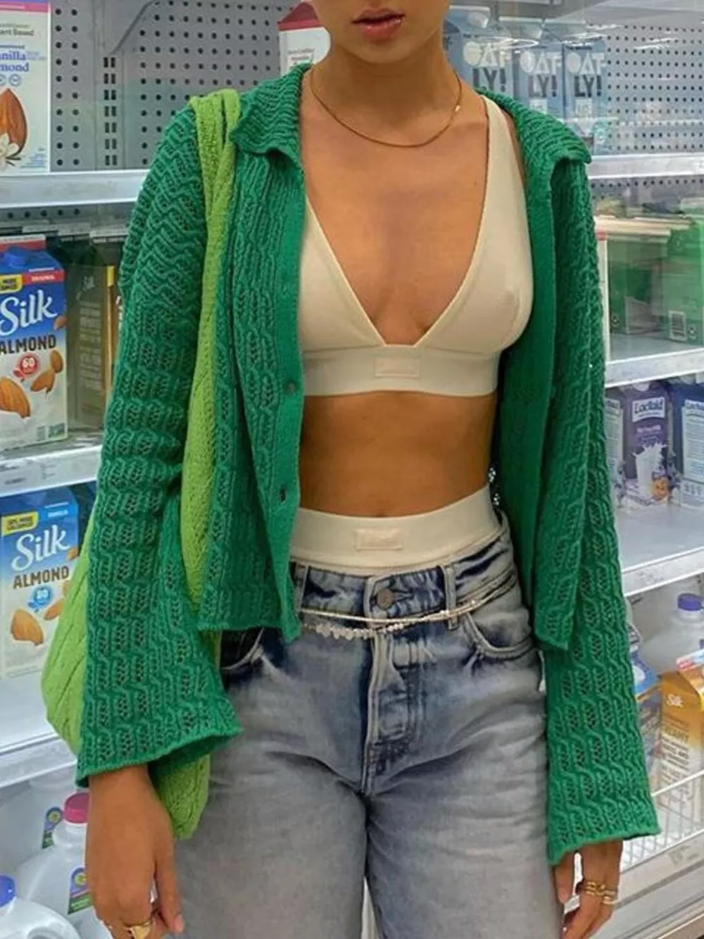 Knit Button-Down Cardigan, image 2