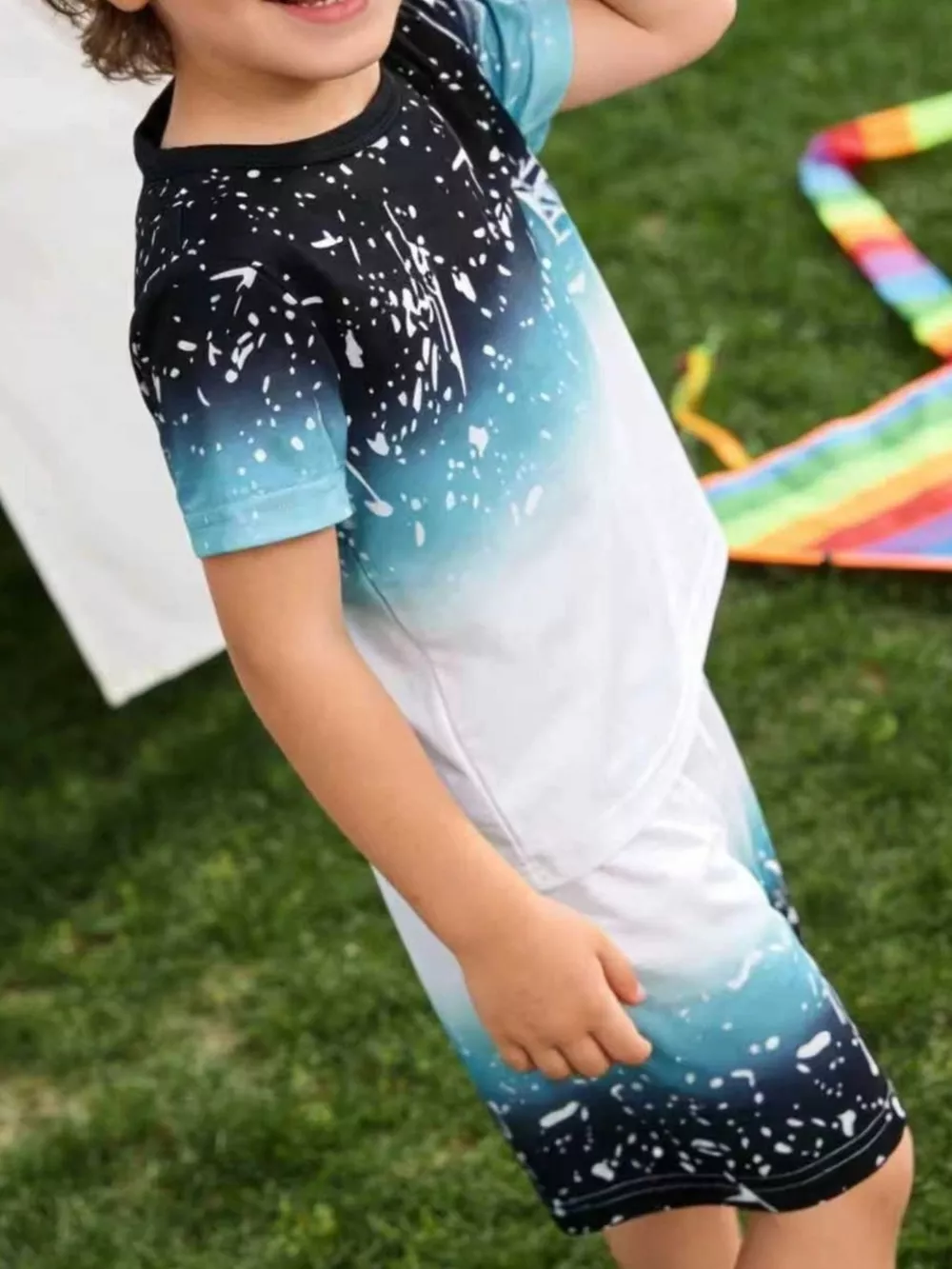 Children's Ombre Splash Print Tee and Shorts Set, image 4