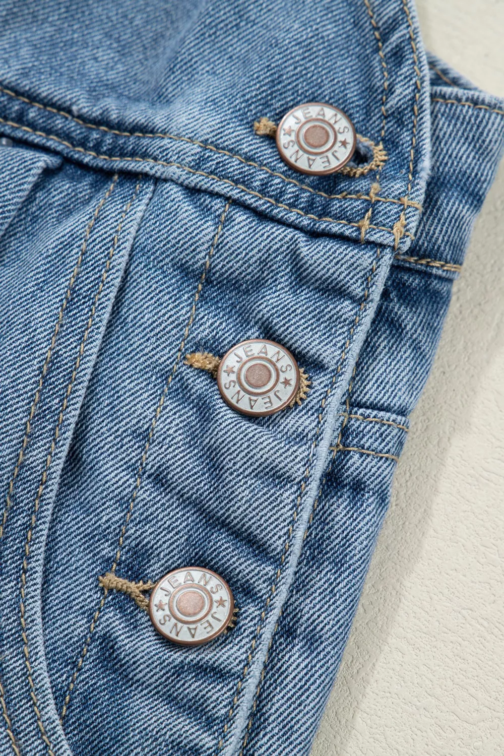 Pleated Wide Leg Retro Pocketed Denim Jumpsuit, image 16