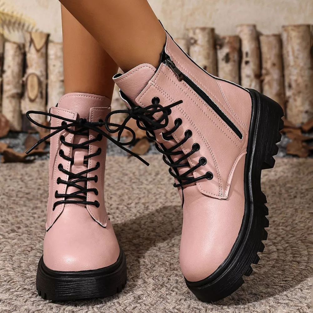 Lace-Up Ankle Combat Boots, image 9