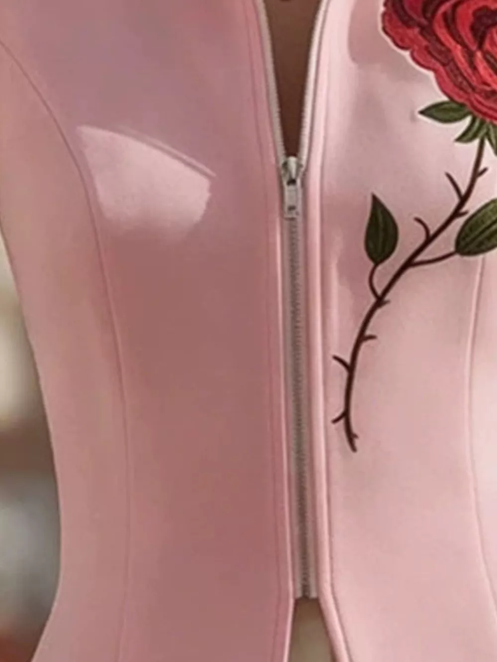 Rose Zip Up Sleeveless Shirt, image 8
