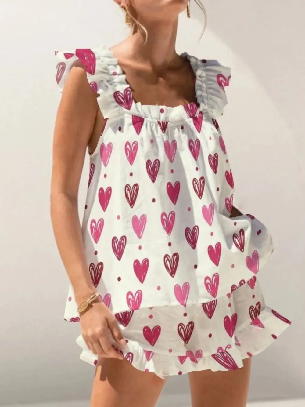 Ruffled Striped Tank and Shorts Set, image 6