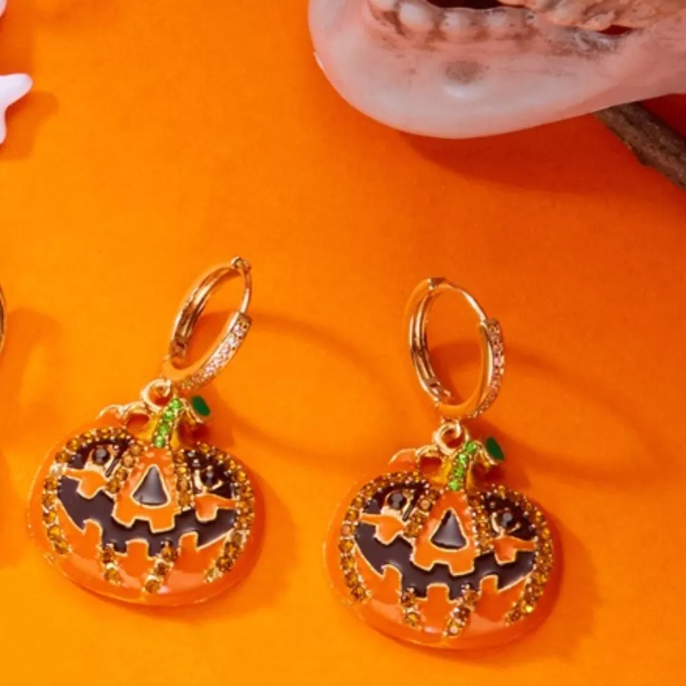 Halloween Pumpkin Drop Earrings, image 5