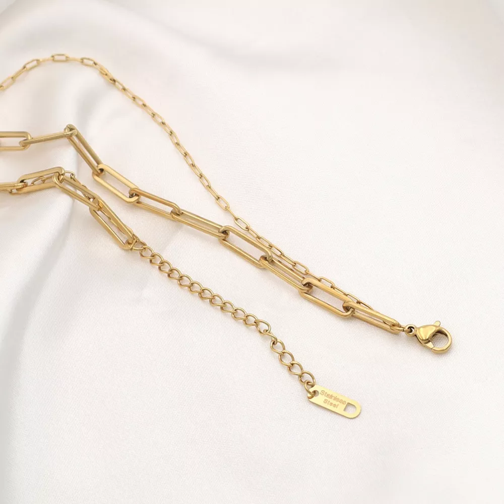18K Gold-Plated Double Layered Necklace, image 6