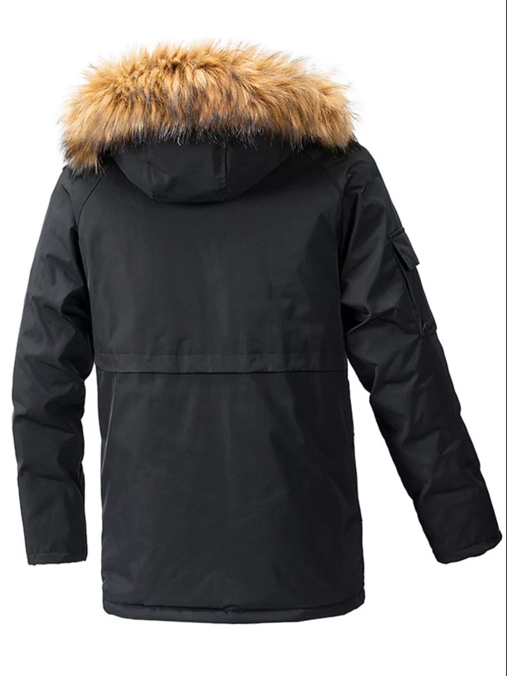 Men's Plus Size Fur Hooded Winter Parka Coat, image 4