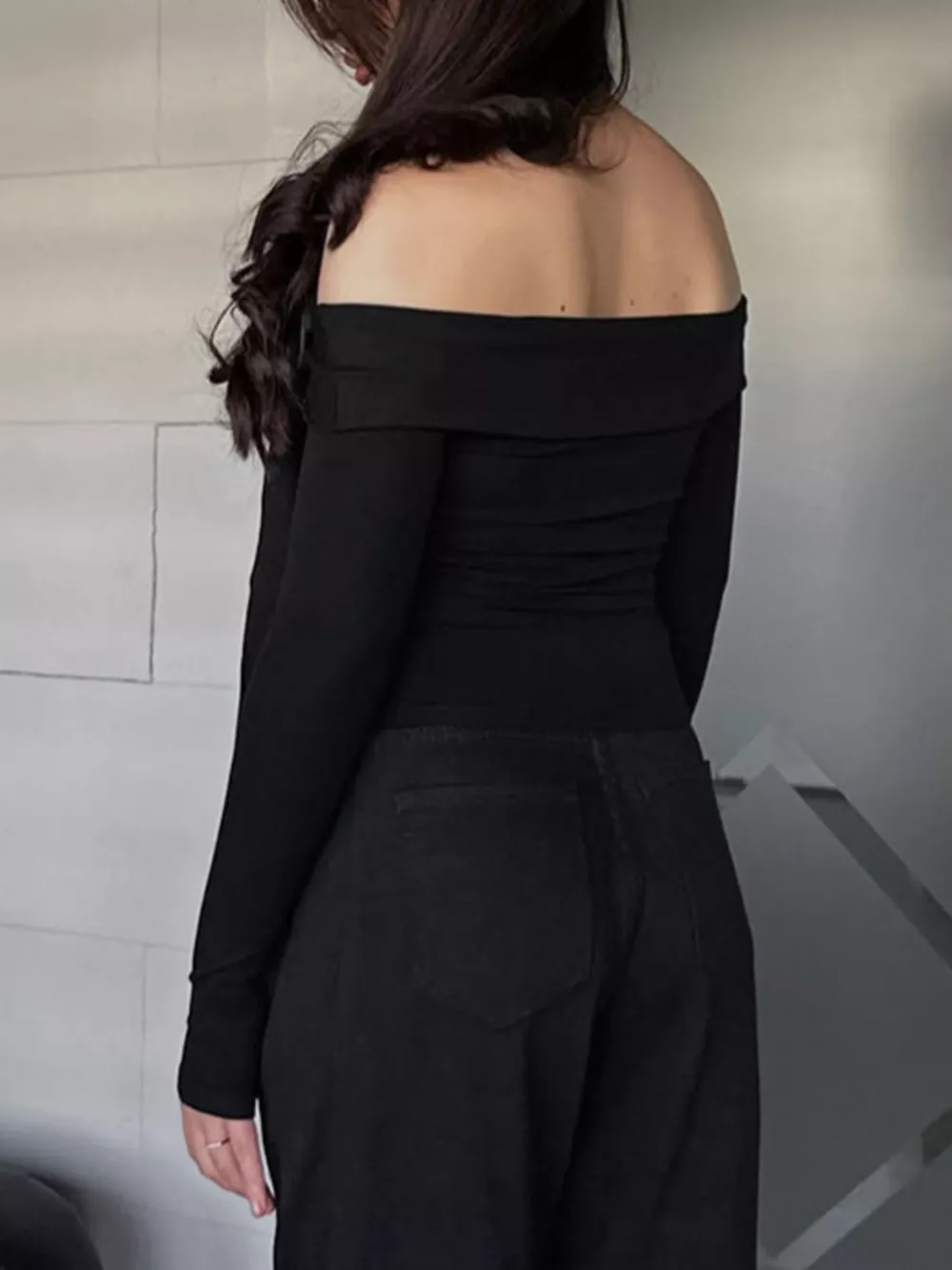 Off-Shoulder Tie-Front Long Sleeve Blouse, image 5