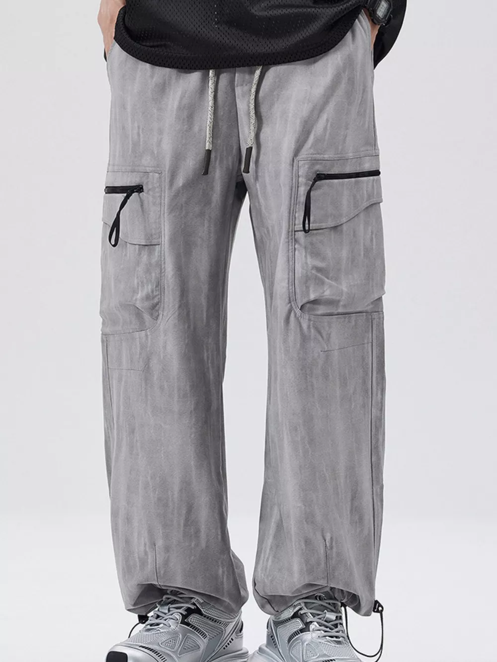 Men's Multi-Pocket Drawstring Cargo Pants, image 4