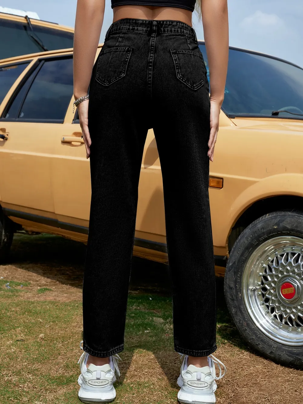 Straight Leg Jeans with Pockets, image 3