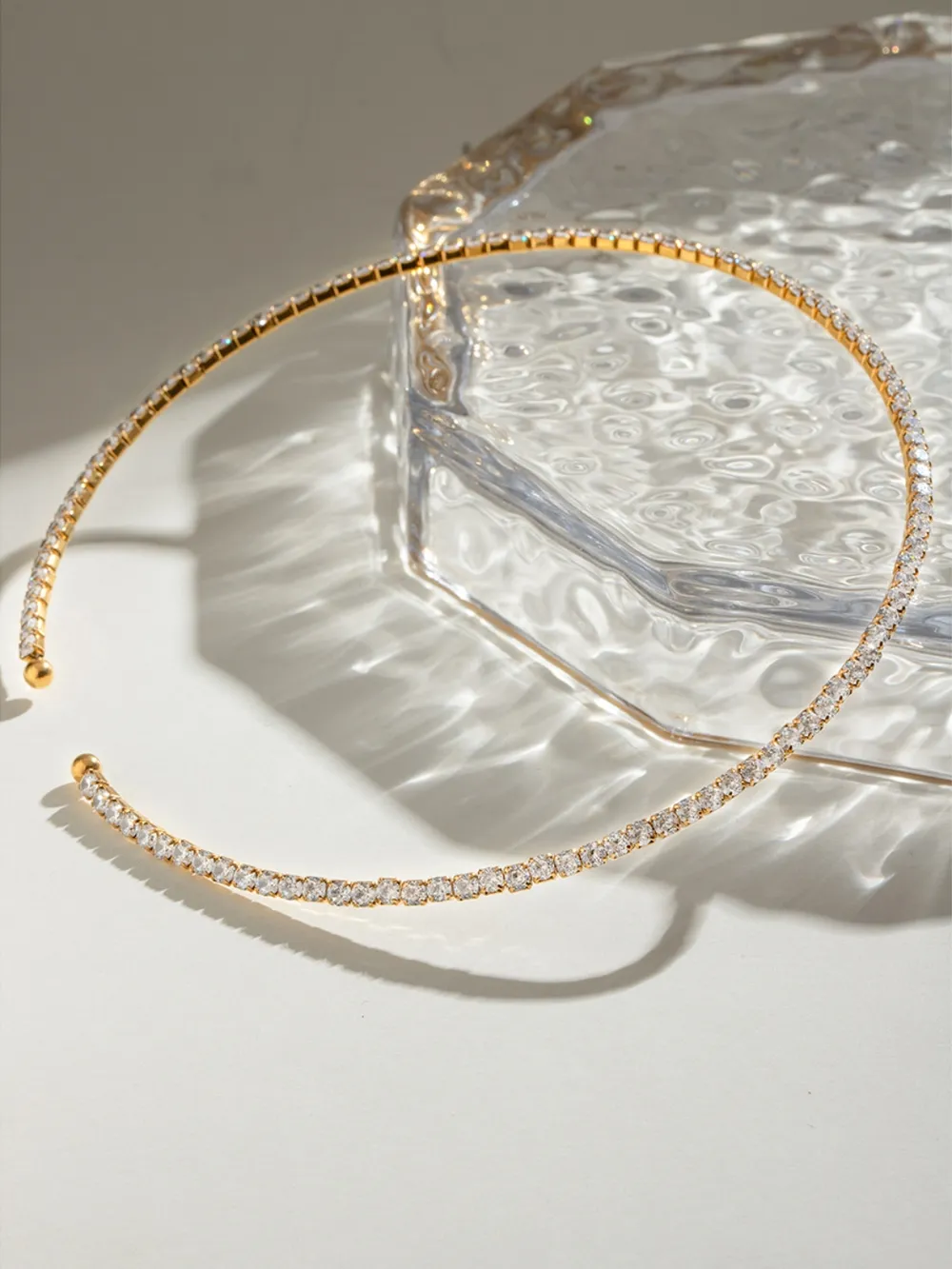 Stainless Steel Inlaid Zircon Necklace, image 2