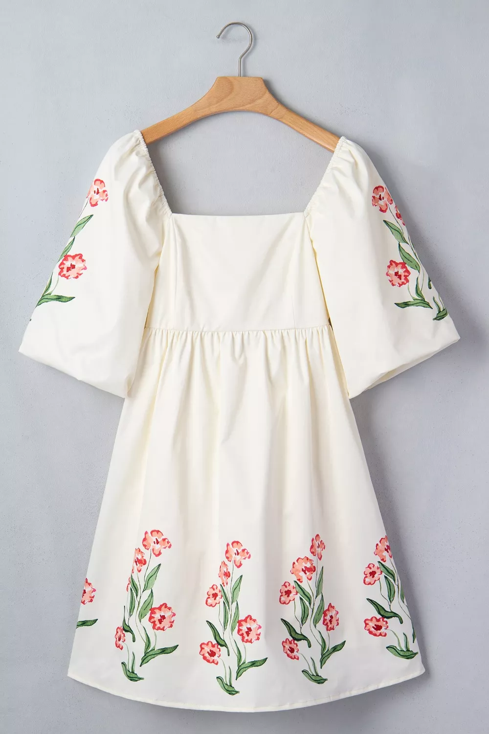 Floral Puff Sleeve Babydoll Dress, image 3