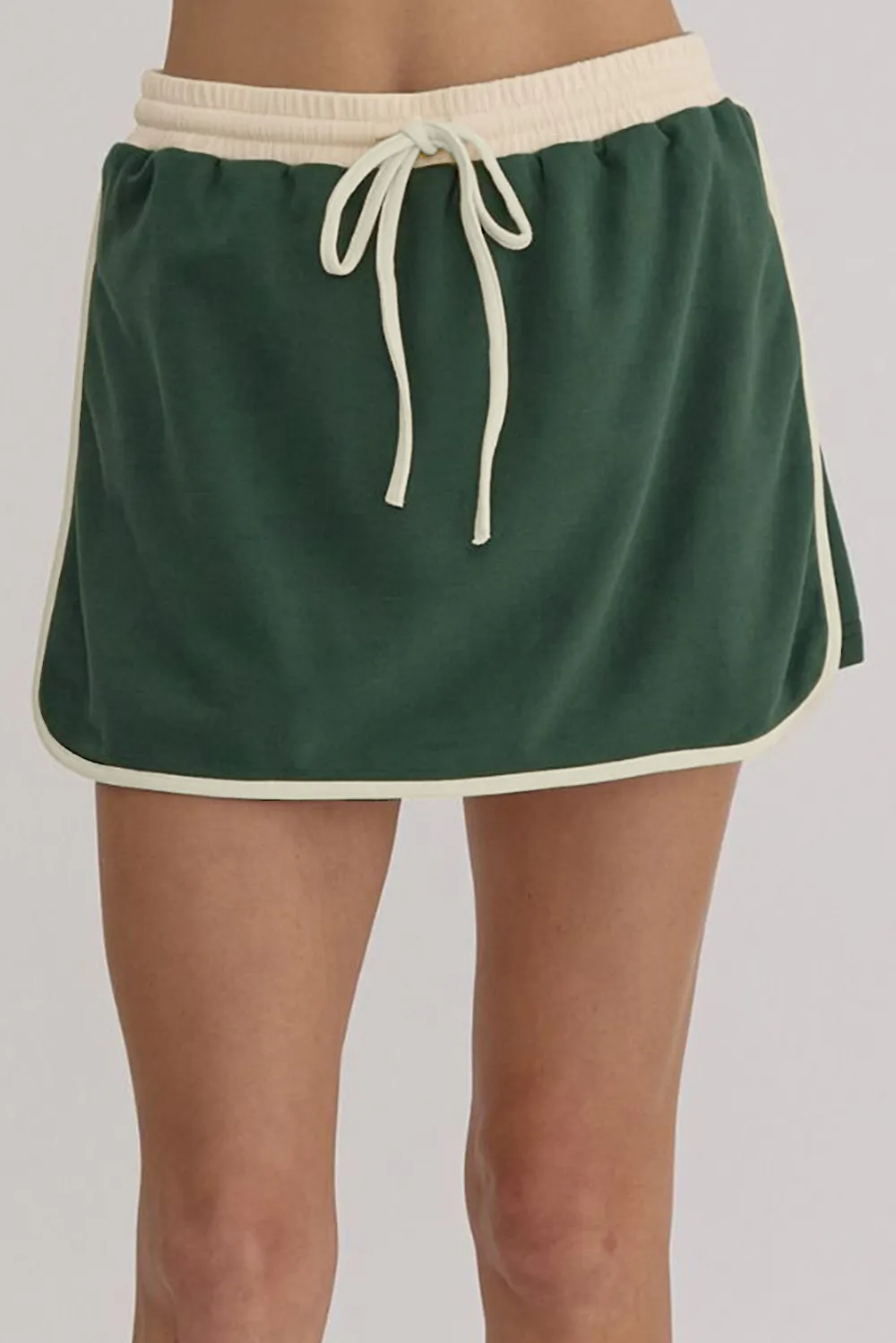 Contrast Trim Round Neck Top and Skort Set, image 22