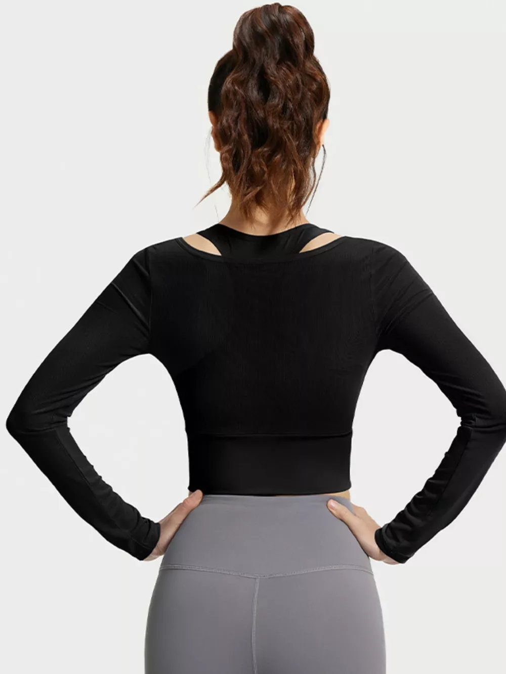 Long Sleeve Active T-Shirt with Built-in Bra, image 14