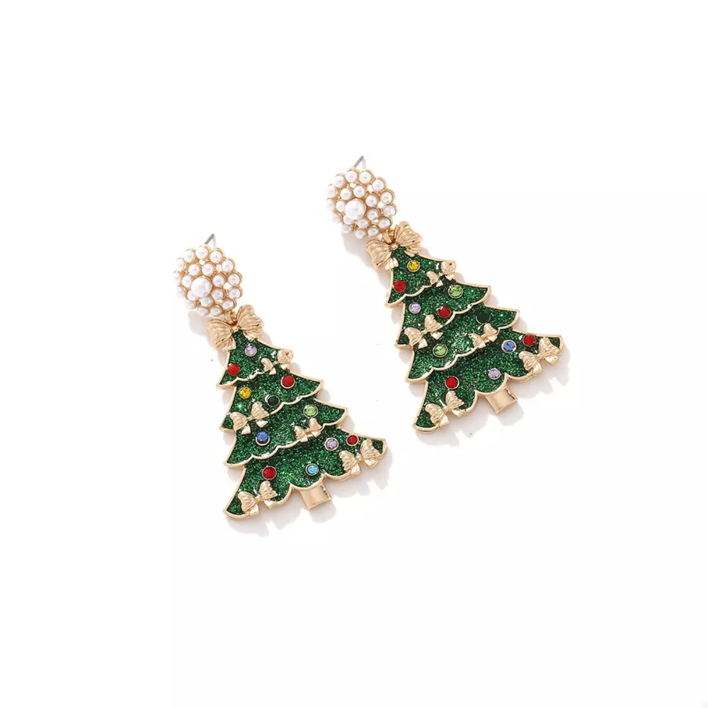 Christmas Tree Bow Earrings, image 3