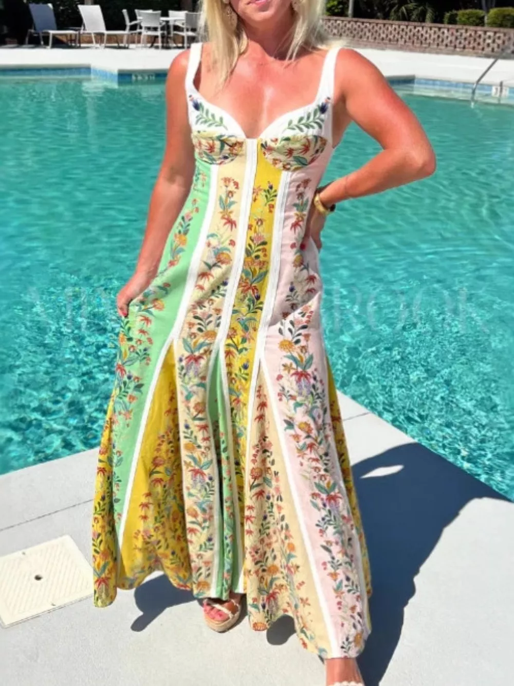 Floral Print Sweetheart Neck Cami Dress, image 7