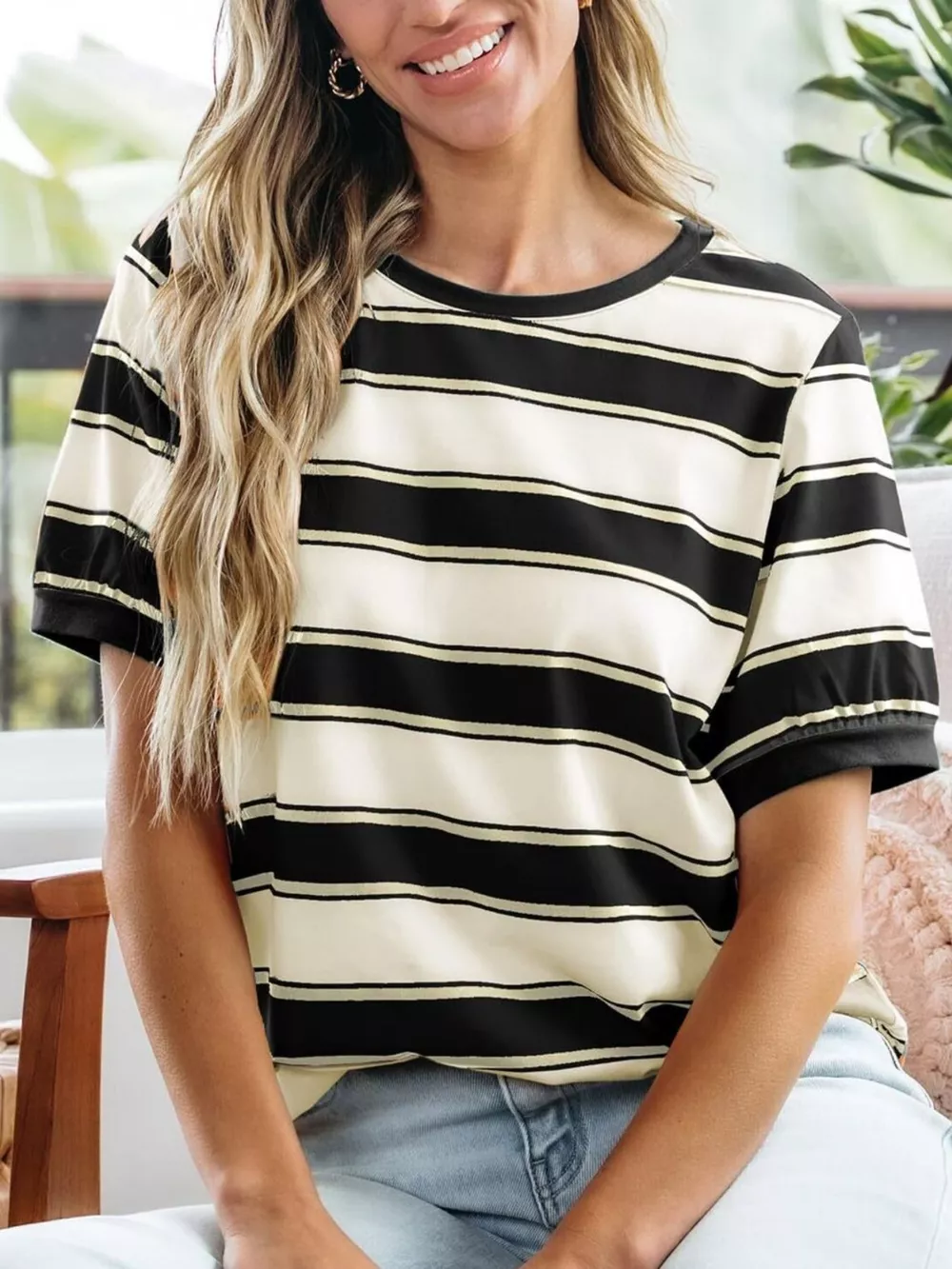 Striped Crew Neck T-Shirt, image 7