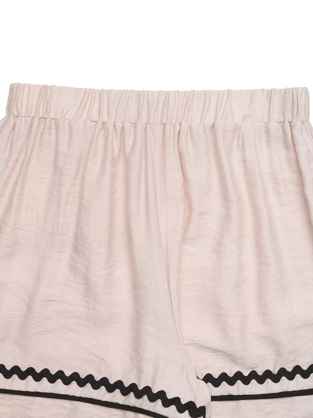 Elastic Waist Wavy Trim Casual Shorts, image 7