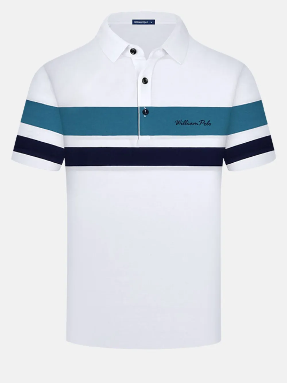 Men's Plus Size Classic Color Block Short Sleeve Polo Shirt, image 5