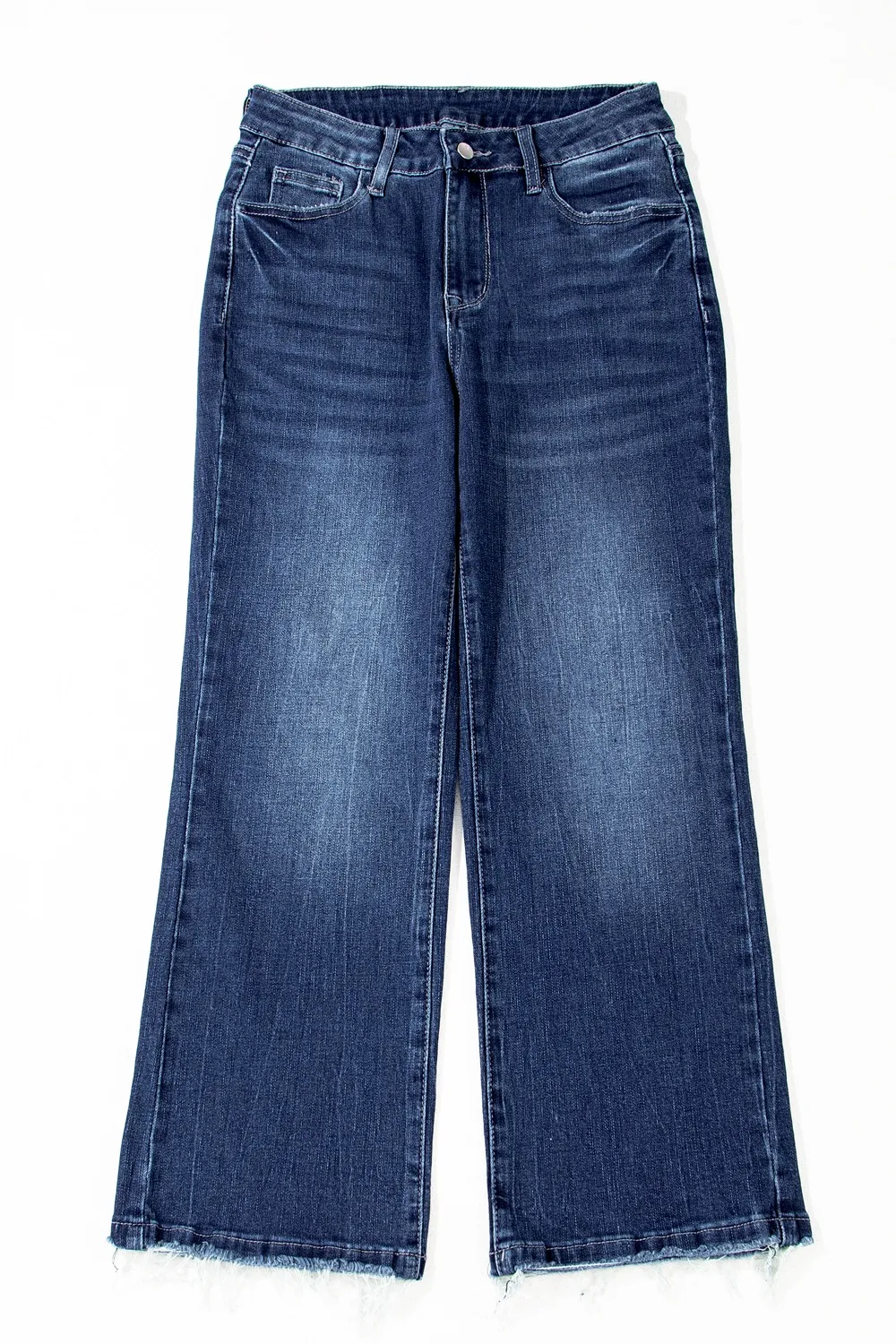 Mineral Wash Raw Hem High Waist Flared Jeans, image 15