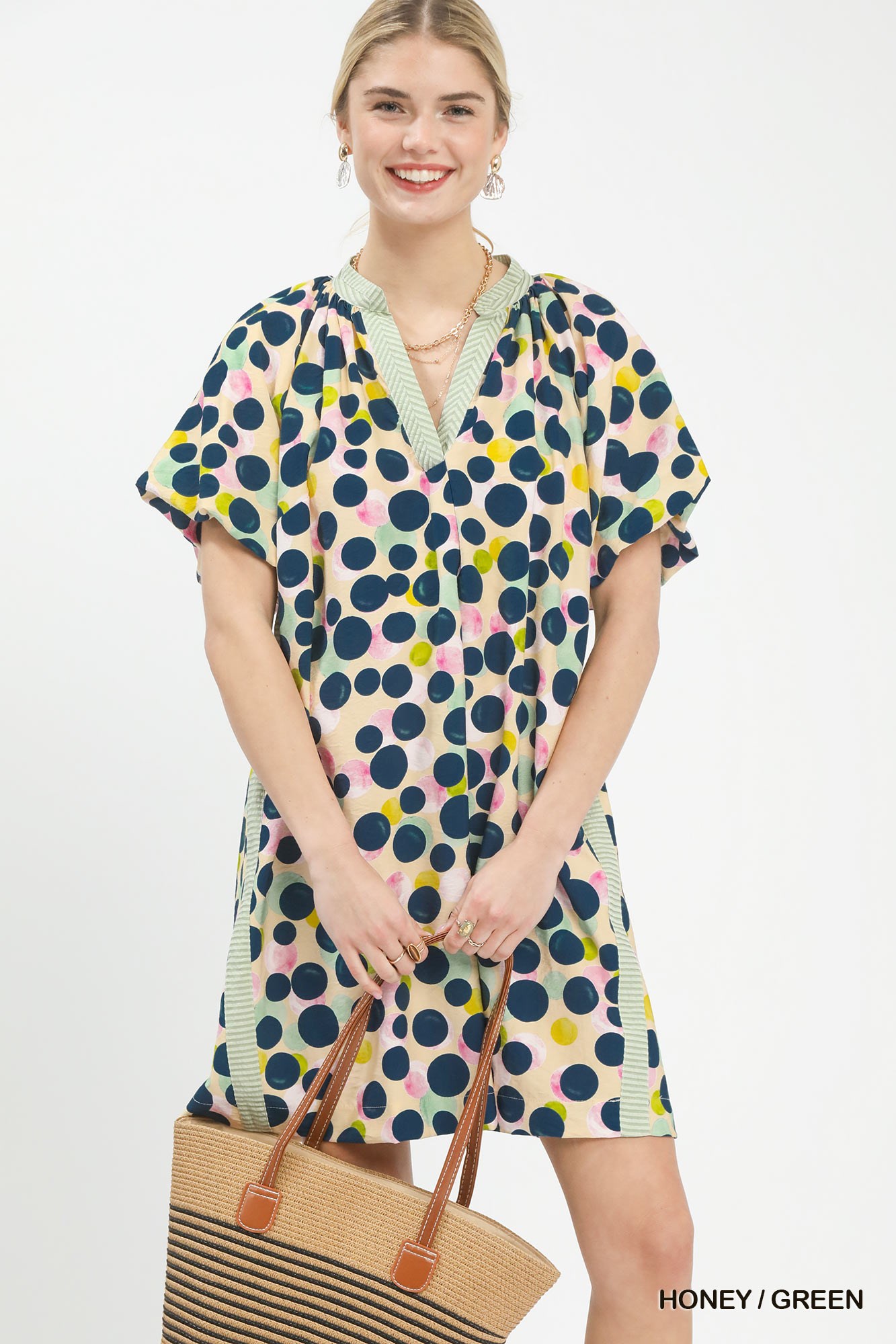 Polka Dot Print Tunic Dress
