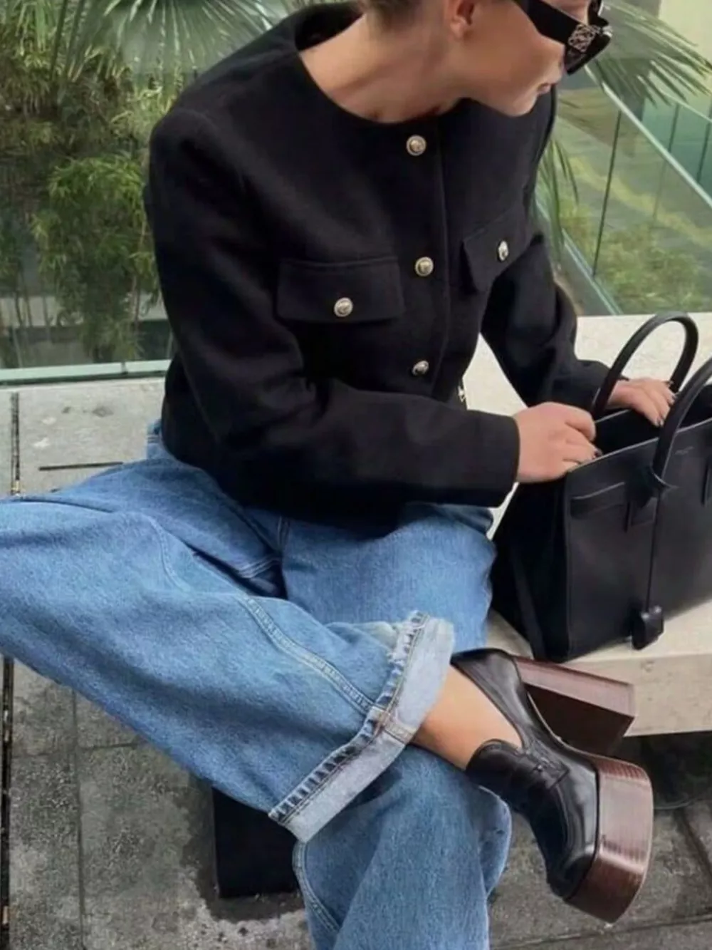 Tweed Button Up Cropped Outerwear, image 21