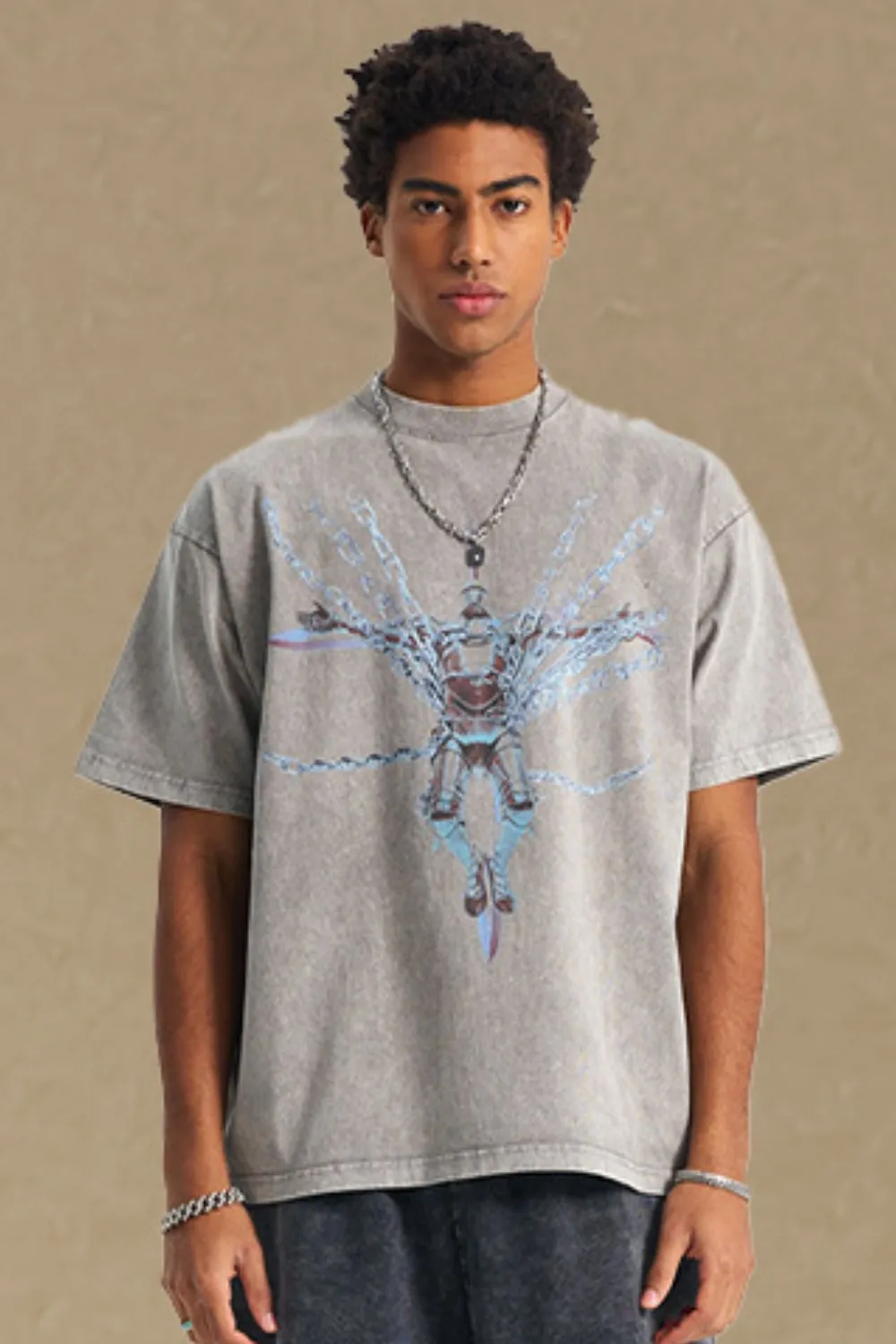 Men's Round Neck Graphic T-Shirt, image 4