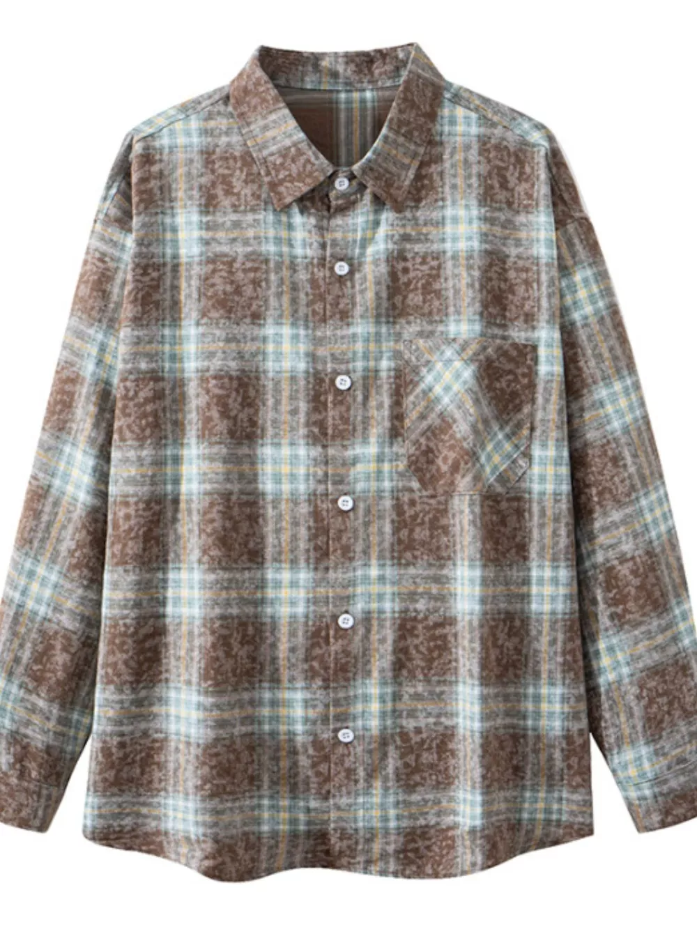 Men's Plus Size Plaid Button Up Long Sleeve Shirt, image 2
