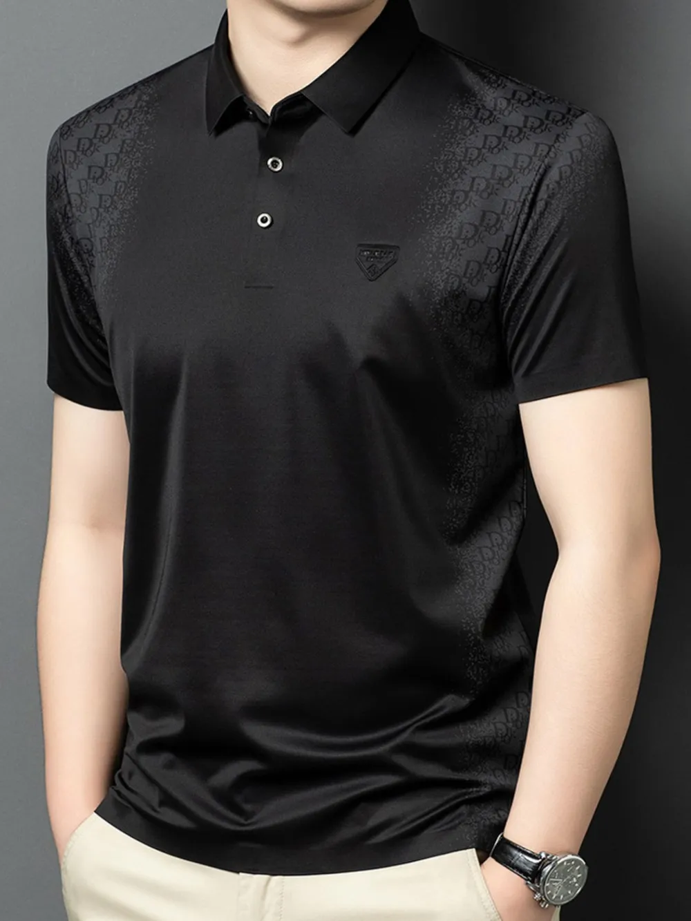 Men's Plus Size Button Detail Short Sleeve Polo