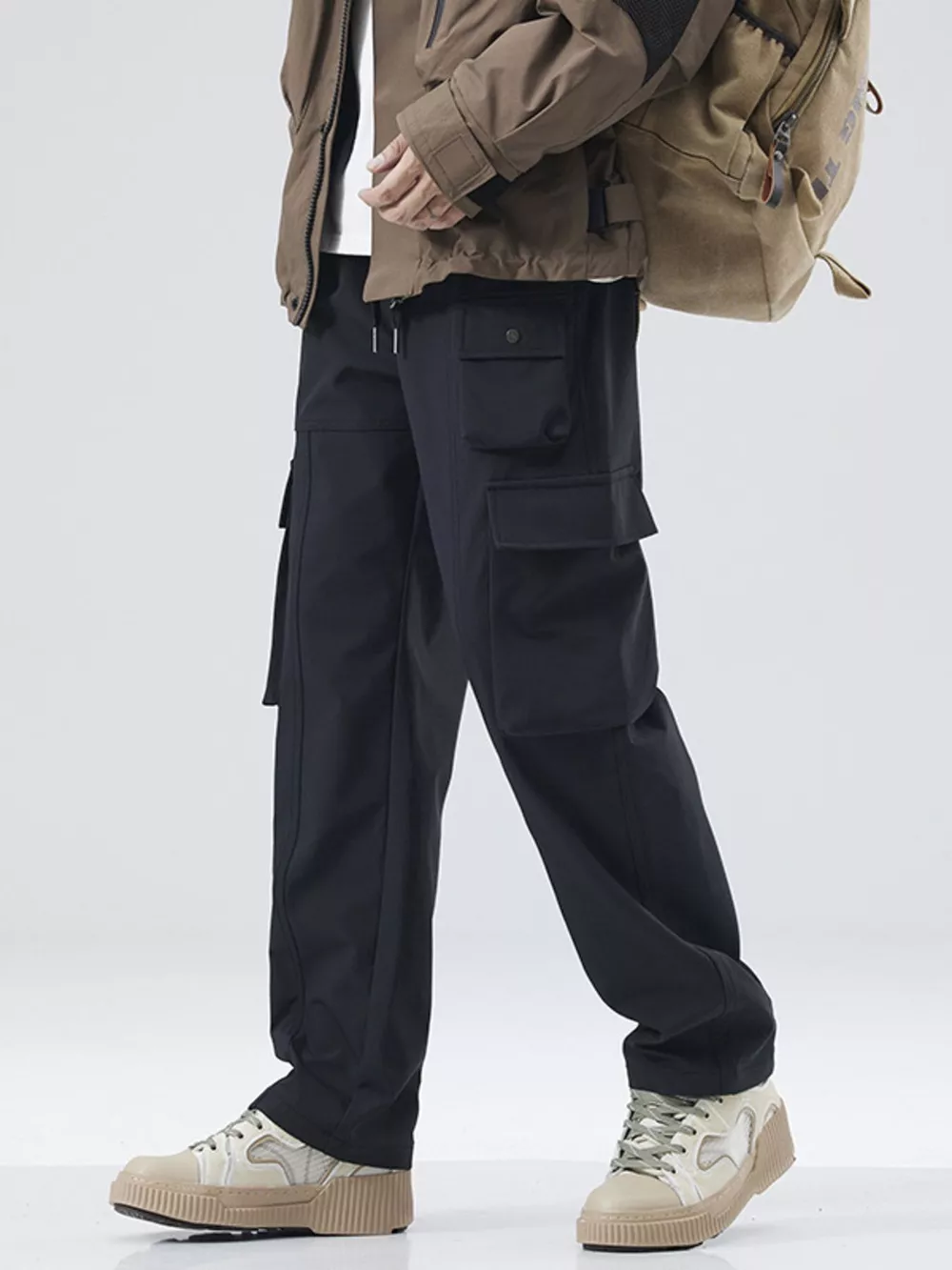 Men's Full Size Drawstring Wide Leg Pants Plus Size, image 7