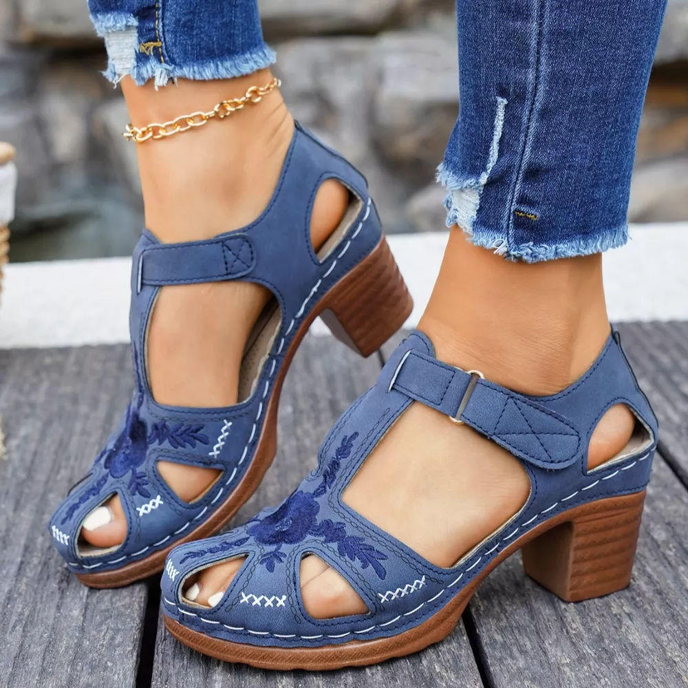 Cutout Block Heels Sandals, image 5