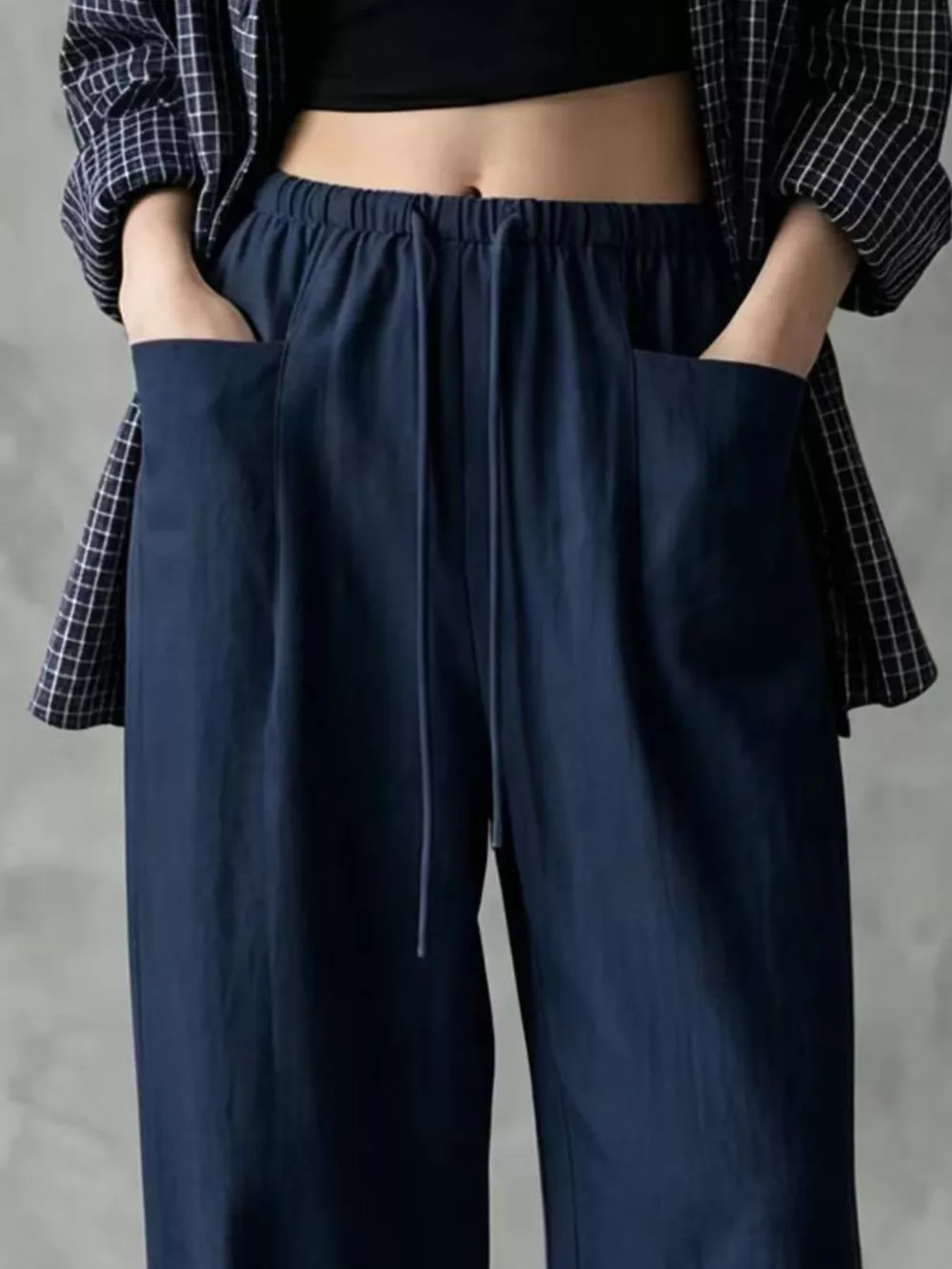 Full Size Drawstring Wide-Leg Casual Pants Plus Size, image 20