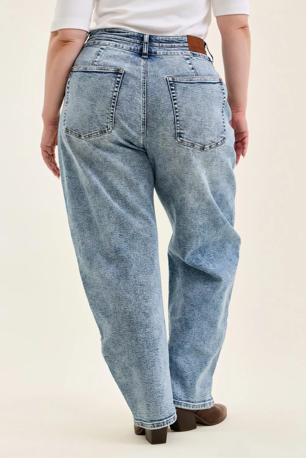 Full Size High Waist Marlow Arc Leg Jeans with Double Waistband Plus Size, image 7