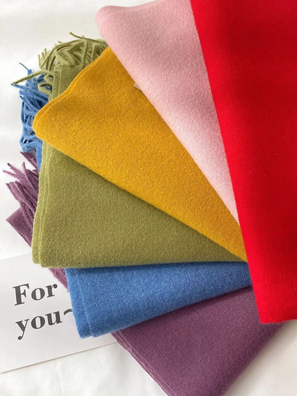 Fringe Solid Color Scarf, image 4