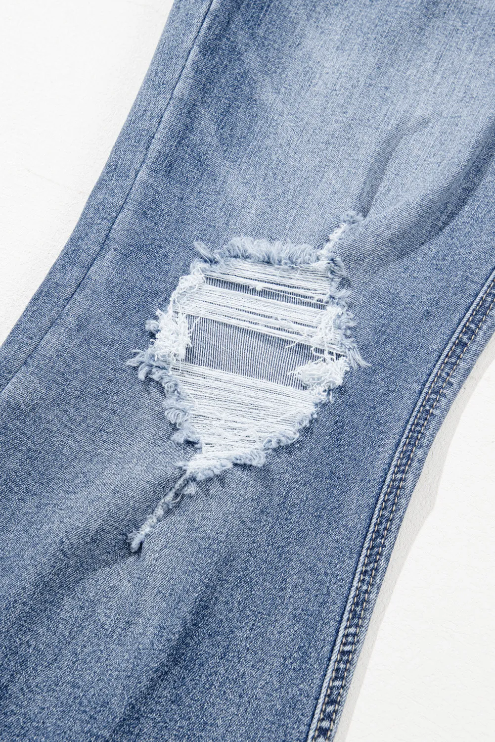 Distressed Raw Hem Bootcut Jeans, image 6