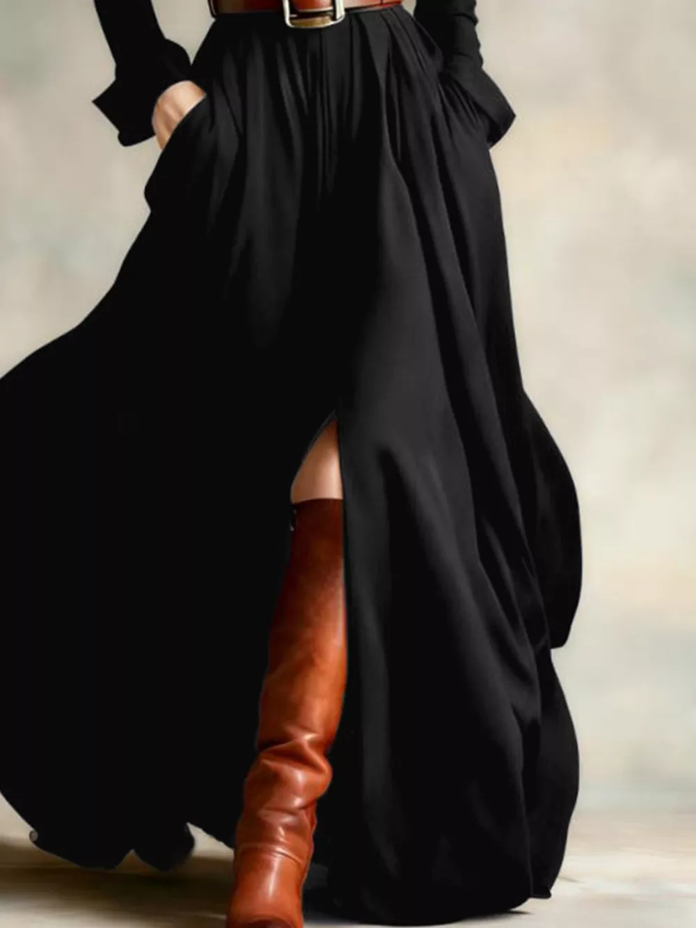 Button Front Long Sleeve Maxi Dress, image 5