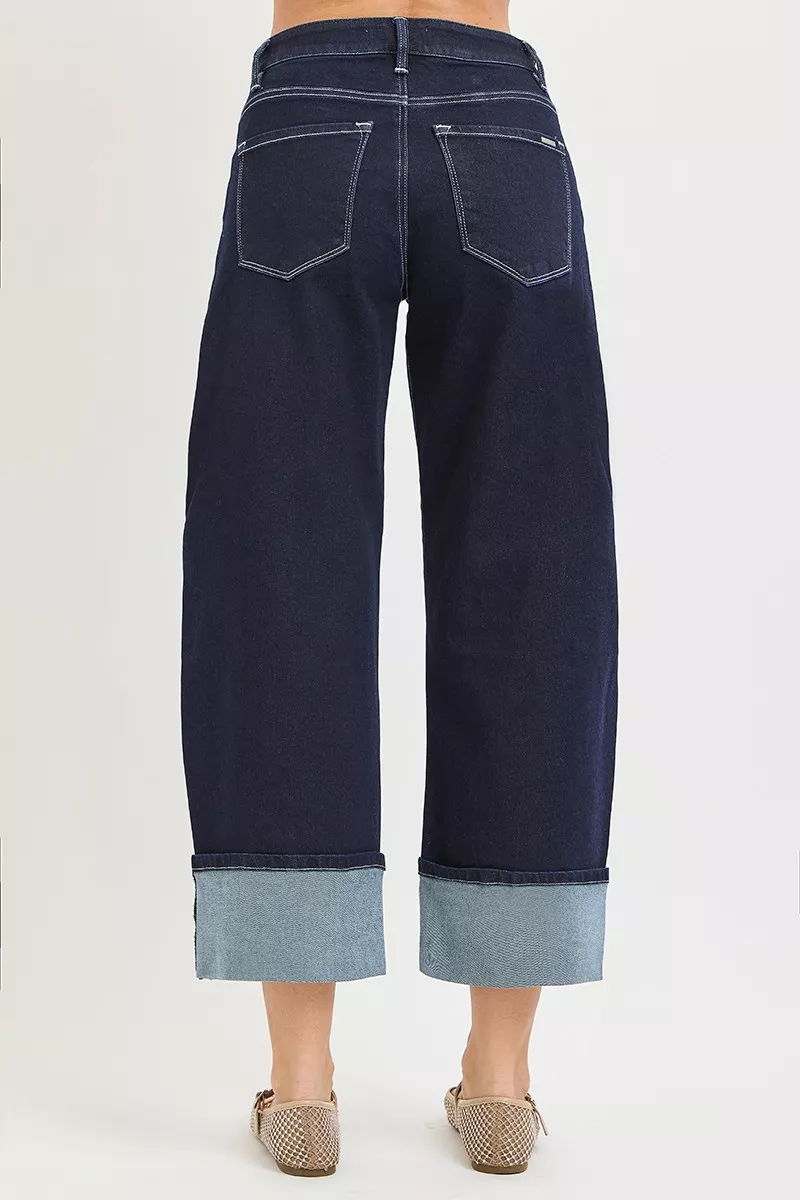 Slouchy Crop Barrel Cuffed Hem Jeans, image 3