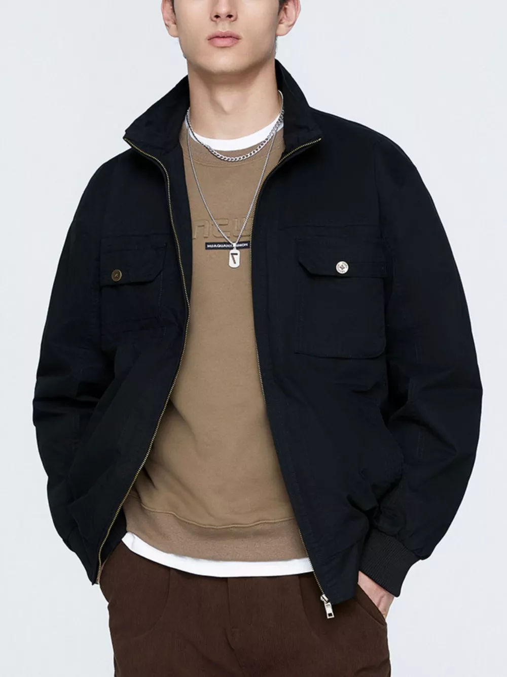 Men's Plus Size Casual Lightweight Zip-Up Jacket, image 8