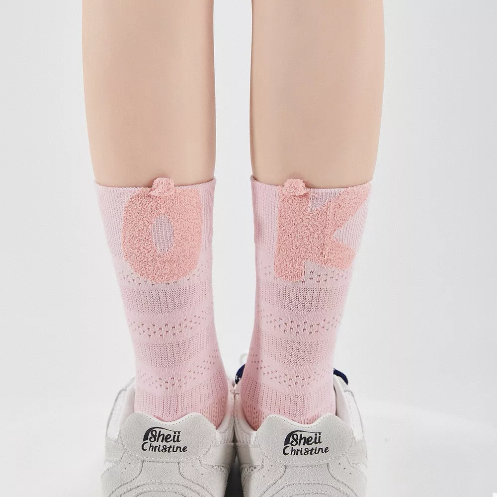 Breathable Letter Crew Socks