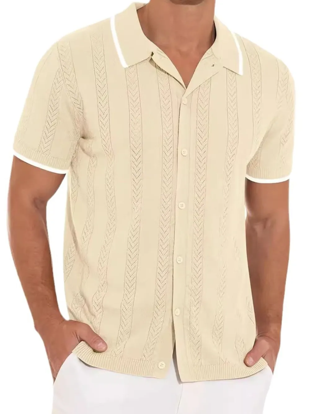 Men's Full Size Button Down Short Sleeve Shirt Plus Size, image 2