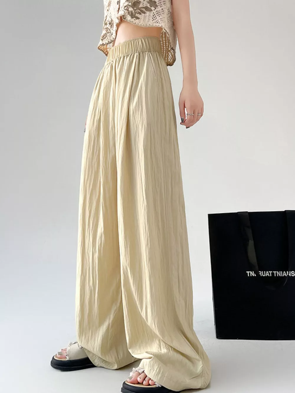 High-Waisted Loose Fit Wide-Leg Casual Pants, image 18