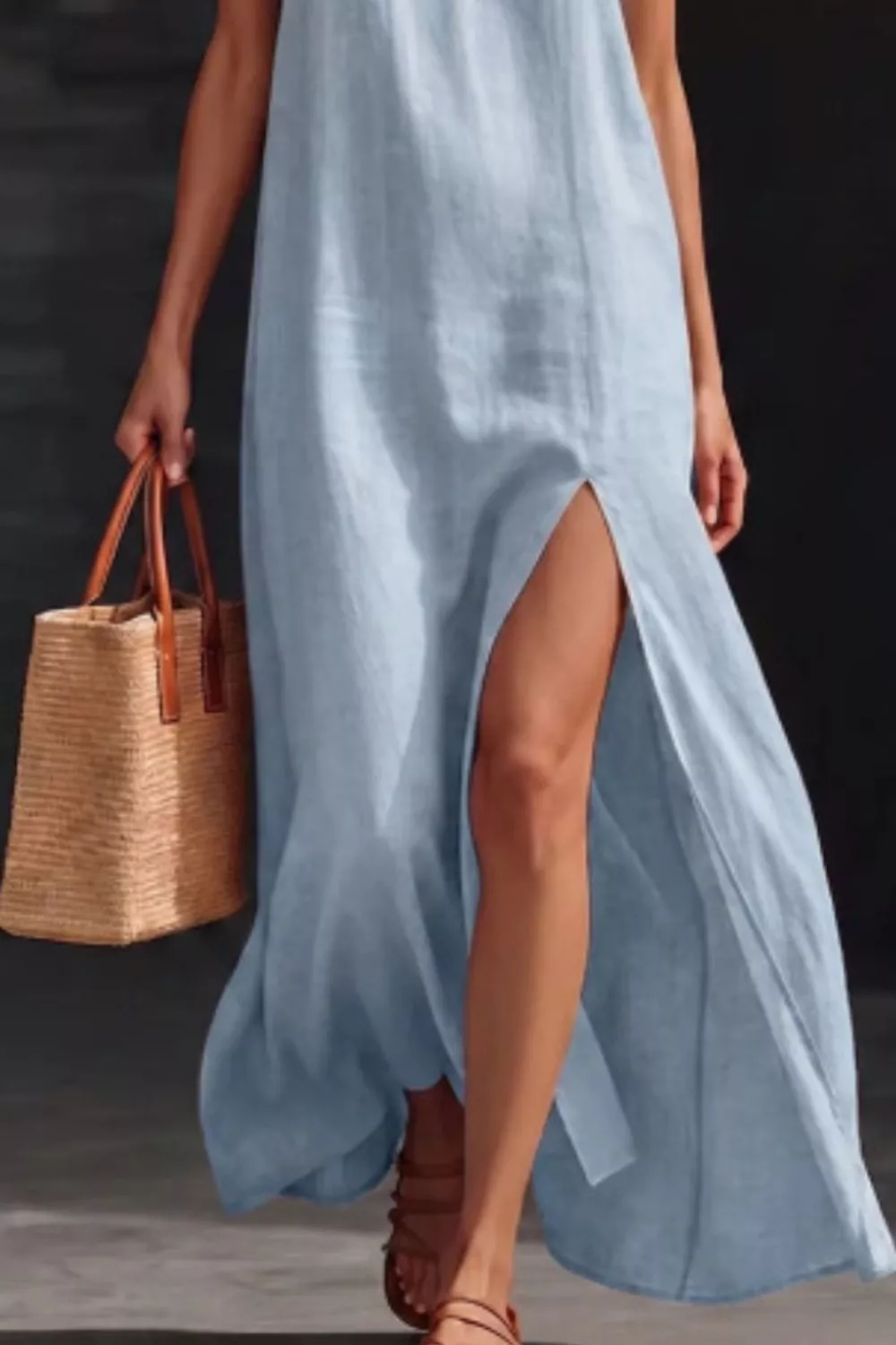 Slit V-Neck Maxi Dress, image 7