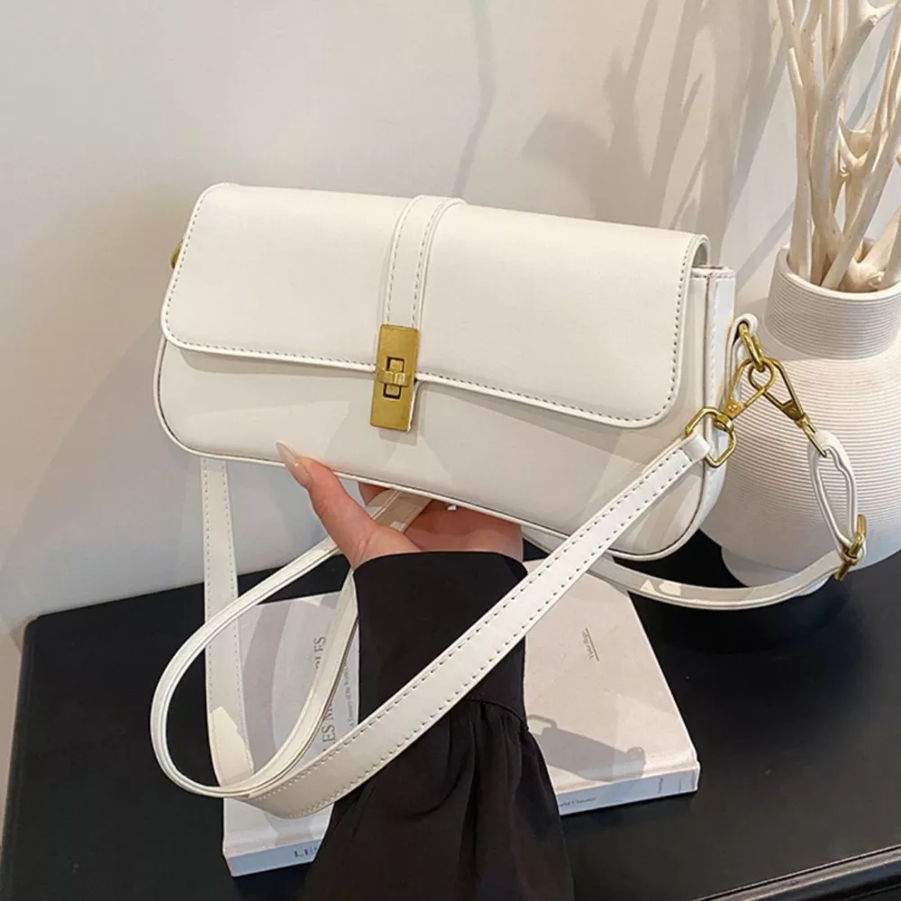 Rectangular Crossbody Bag with Golden Buckle, image 5